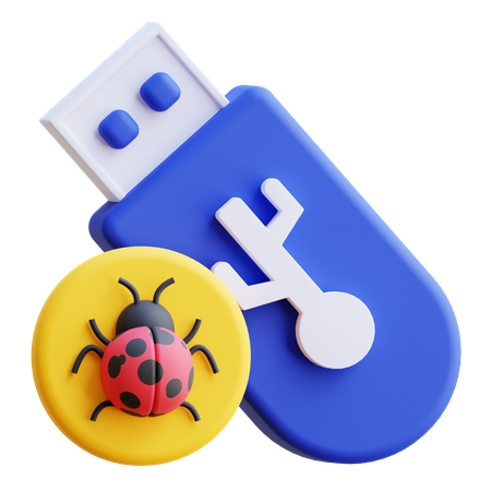 Clé USB infectée  3D Icon