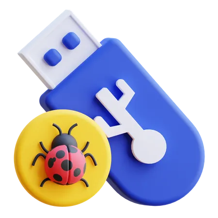 Clé USB infectée  3D Icon