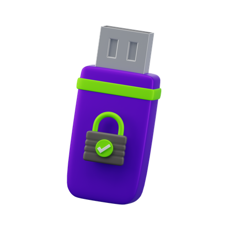 Sécurité du lecteur USB  3D Icon