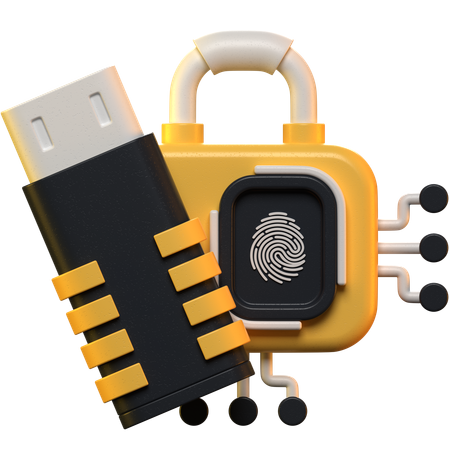 Sécurité de la clé USB  3D Icon