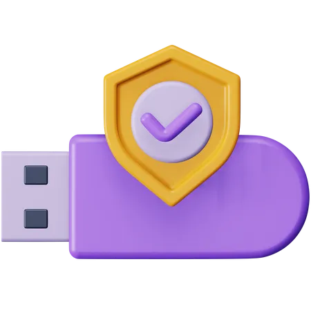 Sécurité du lecteur USB  3D Icon