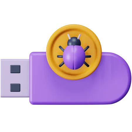 Virus de clé USB  3D Icon