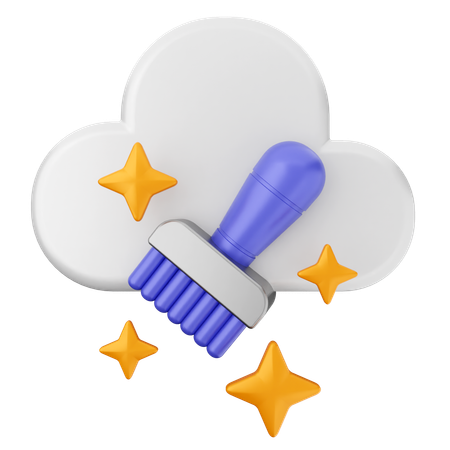 Clean Cloud Internet Security  3D Icon