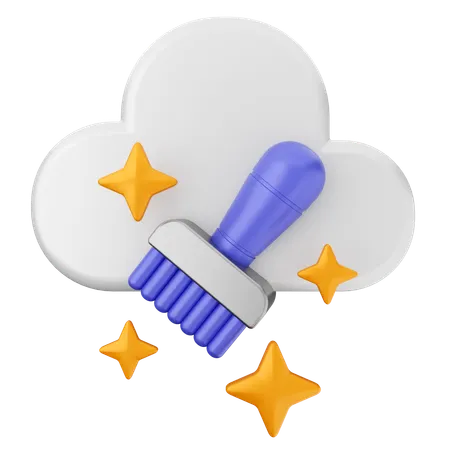 Clean Cloud Internet Security  3D Icon