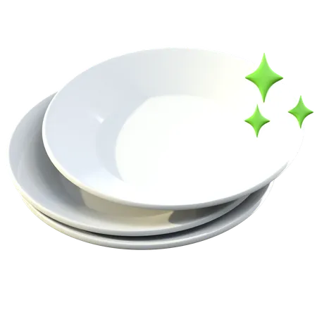 Clean Plates  3D Icon