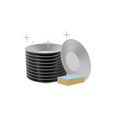 Cleaned Plates  3D Icon