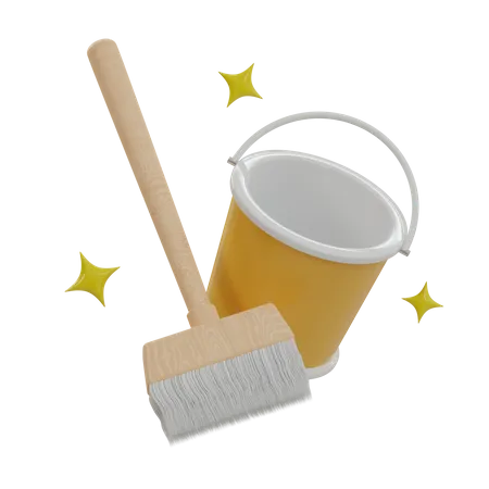 Cleaning Broom  3D Icon