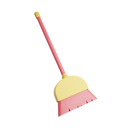 Cleaning Broom  3D Illustration