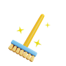 3d cleaning broom illustration