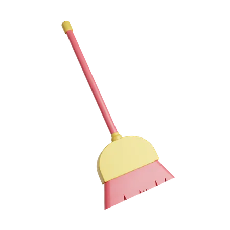Cleaning Broom  3D Illustration