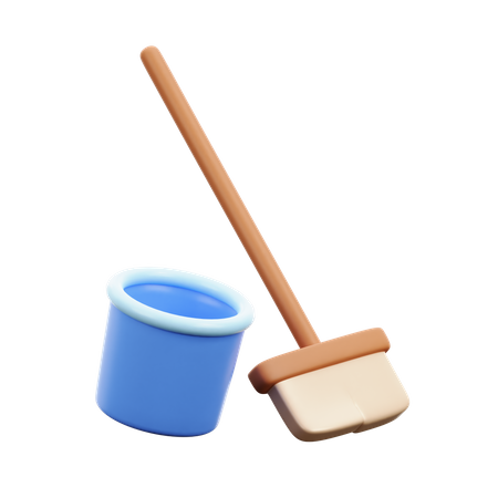 Cleaning Broom 3D Icon