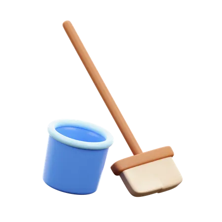 Cleaning Broom  3D Icon