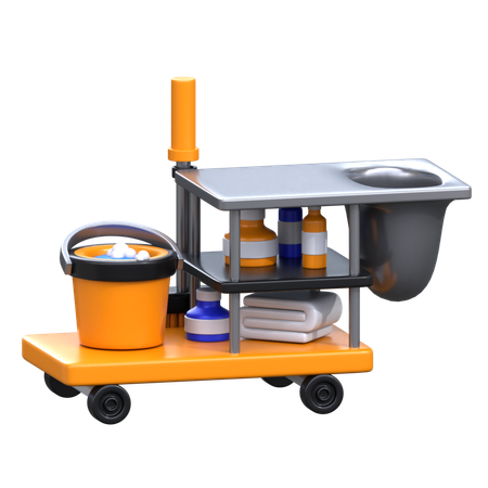 Cleaning Cart  3D Icon