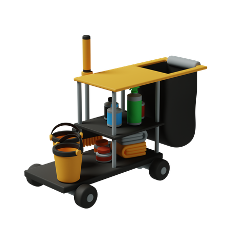 Cleaning Cart  3D Icon