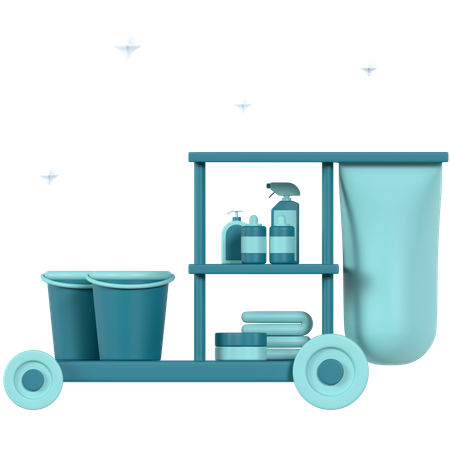 Cleaning Cart  3D Icon