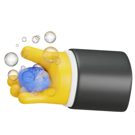 Cleaning Hand With Soap  3D Icon