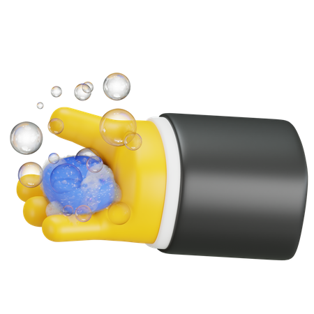 Cleaning Hand With Soap  3D Icon