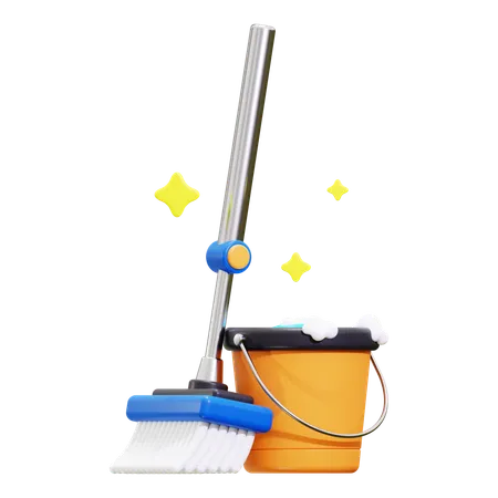 Cleaning mop  3D Icon