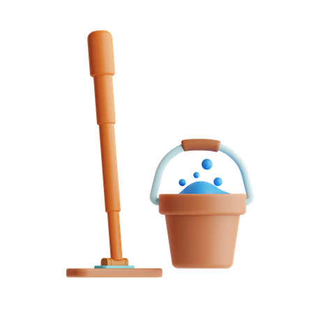 Cleaning Mop  3D Icon