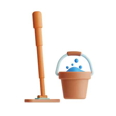 Cleaning Mop  3D Icon