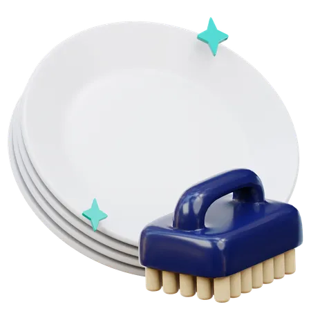 Cleaning Plate  3D Icon