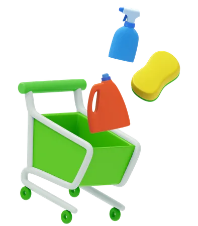 Cleaning Product Shopping  3D Illustration