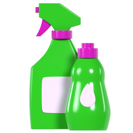 Cleaning products  3D Illustration