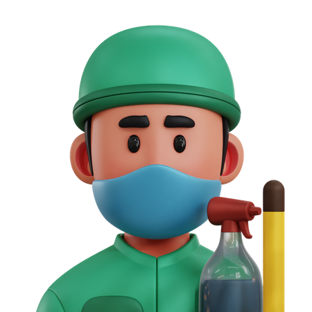 Cleaning Staff  3D Icon