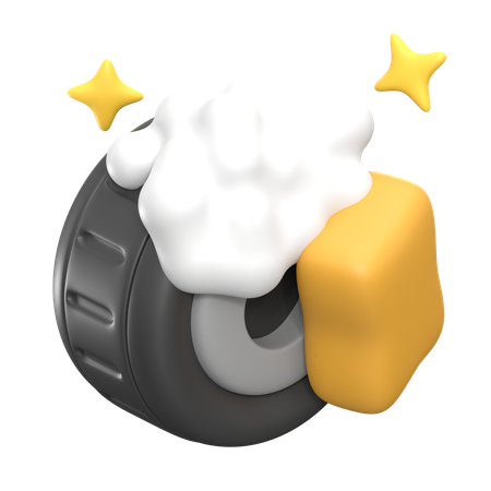 Cleaning Tire  3D Icon