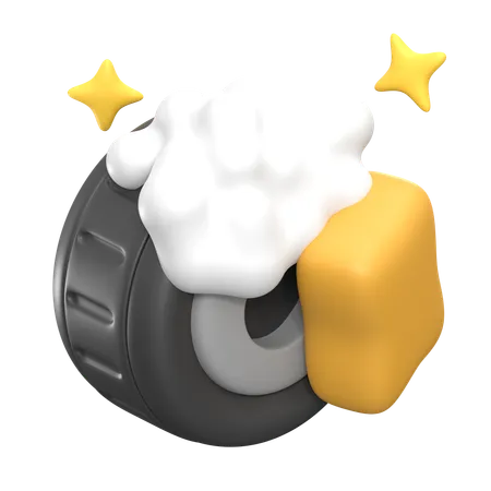 Cleaning Tire  3D Icon