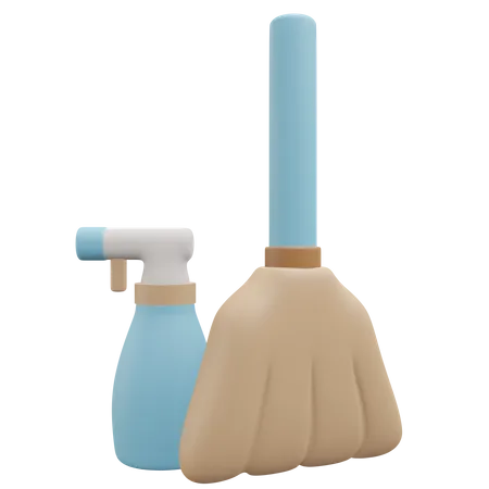 Cleaning Tools Grocery 3 D Icon Illustration With Tranparent Background 3D Icon