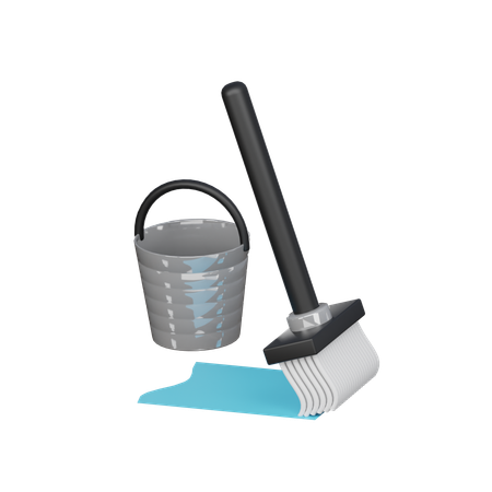 Cleaning With Mop  3D Icon