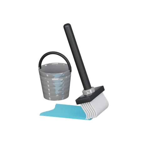 Cleaning With Mop 3 D Icon 3D Icon