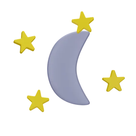 Crescent Moon 3 D Weather 3D Icon