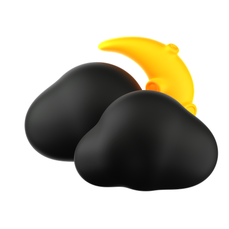 Clear night with a crescent moo  3D Icon