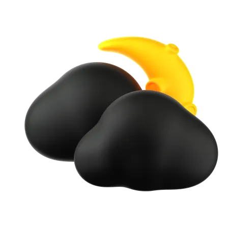 Clear night with a crescent moo  3D Icon