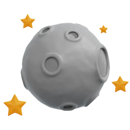 Clear Starry Night With The Moon  3D Icon