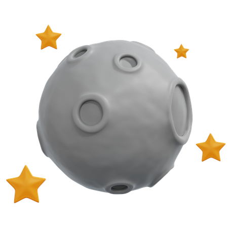 Clear Starry Night With The Moon  3D Icon