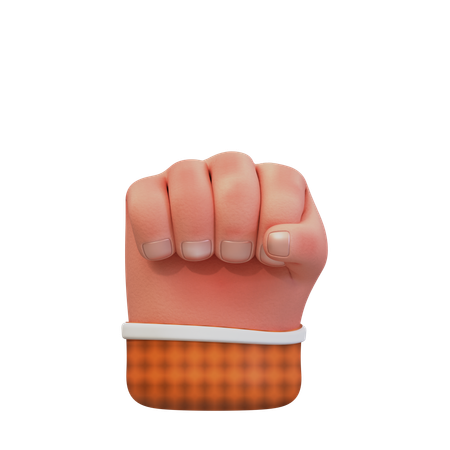 Clenched fist gesture  3D Icon