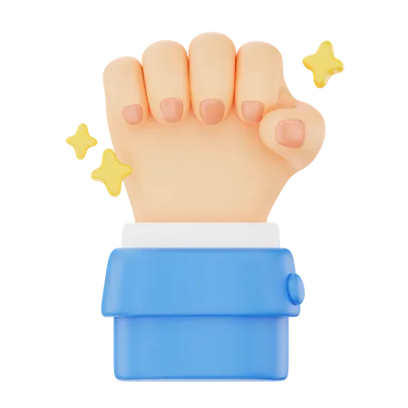 Clenched Fist Raised Up Hand Gesture  3D Icon