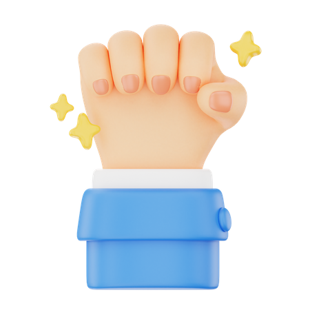 Clenched Fist Raised Up Hand Gesture  3D Icon