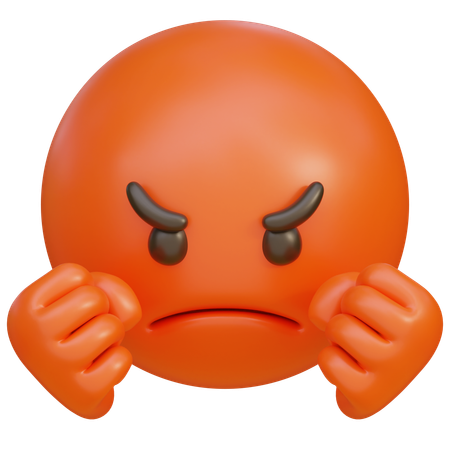 Clenched Fist Very Angry Expression Emoji  3D Icon