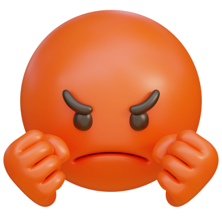 Clenched Fist Very Angry Expression Emoji  3D Icon