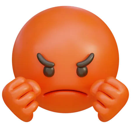 Clenched Fist Very Angry Expression Emoji  3D Icon