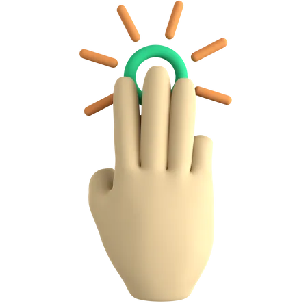 Clic con tres dedos  3D Icon