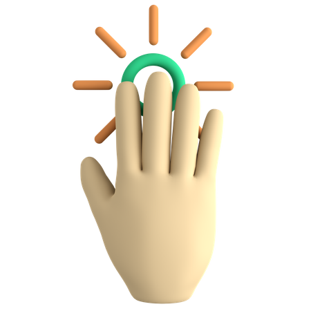 Clic de cinco dedos  3D Icon