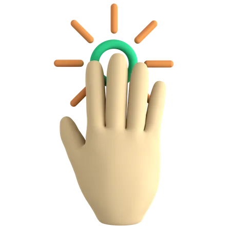 Clic de cinco dedos  3D Icon