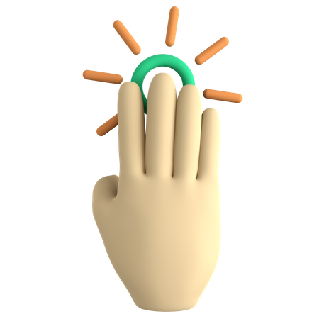 Clic con cuatro dedos  3D Icon