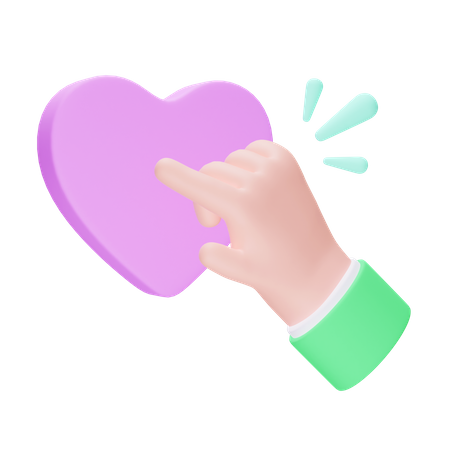 Mão clicando amor  3D Icon