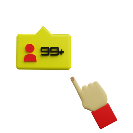 Clicando em notificações do usuário  3D Icon
